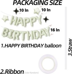 Cream Green Happy Birthday Banner Balloon Aluminum Foil 16 Inch Letter,10 Inc…