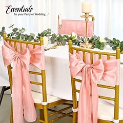 100 Pcs Satin Chair Sashes Ties, 7×108inch | Satin Chair Sashes Bows Rose Gold