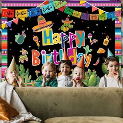 Mexican Fiesta Backdrop – Happy Birthday, Cinco De Mayo Carnival Party Decora…
