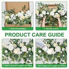 Wedding Arch Flowers，Floral Decor Hanging Artificial Flowers for White
