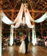 Elegant White Sheer Chiffon Ceiling Drapes Kit for Weddings & Events