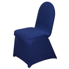 10 Navy Blue Spandex Fitted Banquet Chair Covers Wedding Reception Decorations