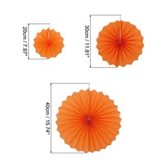 Hanging Paper Fans Party Set 12Pcs Decoration for Home Birthday Wedding(orange)