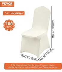 NEW 100 Ivory Chair Covers – Versatile Stretch Polyester Spandex Slipcovers