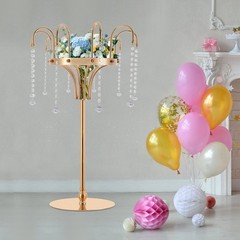 Floor Standing Flower Stand Gold Wedding Celebration Venue Decoration