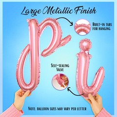 Rose Gold Happy Birthday Balloons Banner | Script/Cursive Rose Gold Letter Ba…