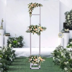 2m Iron Adjustable Height Wedding Arch Backdrop Stand Garden Arbor Frame