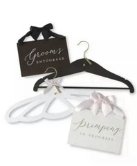 Bride & Groom Hanger & Sign Set Wedding Bridal Gown Tux Style Me Pretty New