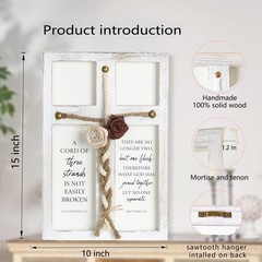A Cord of Three Strands Wedding Sign, Solid Wood Wedding Rustic Boho Decor, M…