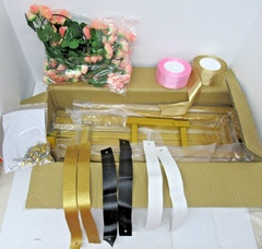 Wedding Welcome Sign Stand, 59 x 32, 2 Ribbon Rolls & 6 Leather Hanging Straps
