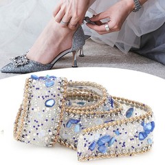 2.5cm DIY Mesh Wrap Roll Crystal Rhinestones Chain Trim Ribbon