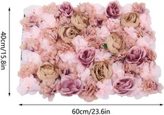 6 Pcs Flower Wall Panel Floral Backdrop,24 * 16in Artificial Flower Wall Panels
