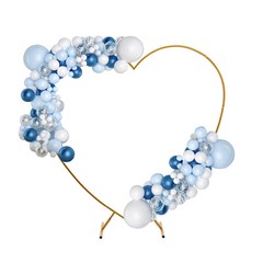 210cm(6.89ft) Heart Shaped Gold Metal Balloon Arch Stand Frame Display Kit Love