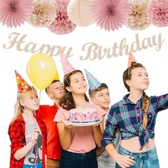 Blush-Pink Champagne Beige Happy-Birthday Party Champagne Blush Pink Beige