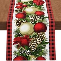 Christmas Table Runner,13”X72” Seasonal Christmas Decorations Table Runner,