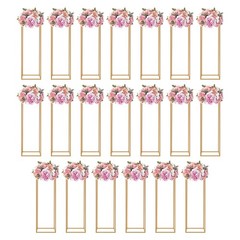 20PCS Geometric Flower Stand,27*27*80cm Metal Flower Stand,Wedding Flower Stand