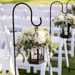 10 BLACK Metal Shepherds Hook Plant Hanger Stands Wedding Events Party