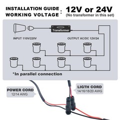 4 Pack 3w 12v Low Voltage In-ground Lights LED Landscape Light Waterproof IP6…