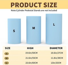 Cylinder Pedestal Stand Covers Set of 3 Multicolor for Party Decor