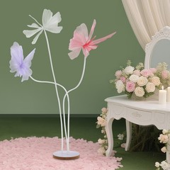 Giant 3-head Artificial Butterfly Decorations, for Wedding, White, Pink, Purple