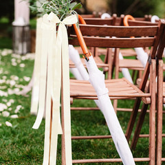 Ivory White 24 Pcs Wedding Bows Aisle Decorations Satin Bows for Chairs Decor Pe