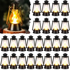 24 Pcs Mini Lanterns for Wedding Decor, Camping, Vintage Hanging Ornaments – LED