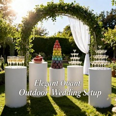 5Pcs Cylinder Stands for Party Pedestal Display Plinth Pillars for Wedding Decor