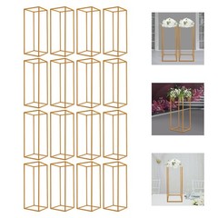 16pcs Flower Stand 60cm Gold Square Tube Wedding Party Decoration Display Holder