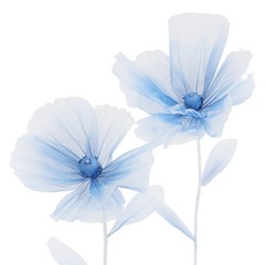 3-Head Wedding Artificial Flower Gradient Blue Wedding Decor Artificial Flower
