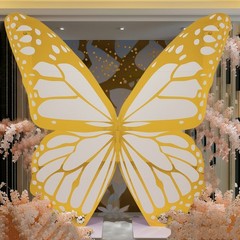 7 ft White Gold Butterfly Foamboard Stand Party Events