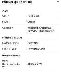 Rose Gold Chair Sashes, 20 Pieces