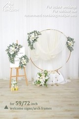 Wedding Arch Faux Flowers Set of 2 Wedding Welcome Sign for Wedding Decor White