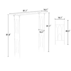 2M Heavy Duty Metal Wedding Rose Arch Garden Arbor for Climbing Plant Backyard