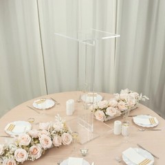 32 in Clear Acrylic Flower Display STAND Square Top and Base Party Decorations