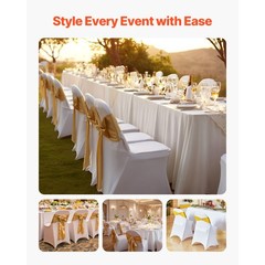 Uimoso30PCS White Stretch Spandex Chair Covers for Weddings, Parties, and Dining