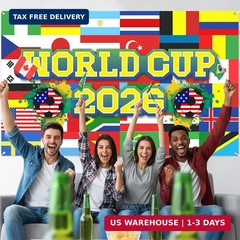 World Football Tournament Cup Celebration Backdrop 43×71 Inch 2026 Vibrant Socce