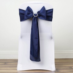 10 Navy Blue Polyester CHAIR SASHES Ties Bows Wedding Party Ceremony Decorations