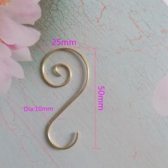 100Pcs 25*50mm Metal Swirl Shaped Hook Hanger Crystal Prisms Gold Connector