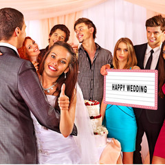 6 Pack Wedding Bottle Service Sign with Letters Sticker Entrance Props Bridal Pa
