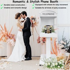 Wedding Phone Booth Audio Guest Book, Portable Venue Decoration for Guest