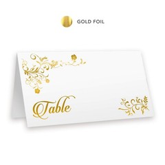 Reserved Cards Gold Foil, 20-pack Table Tent, Vip Place Card With Space To Wr…