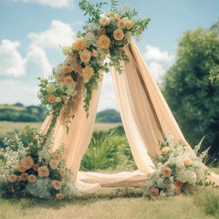 H 6/10m Chiffon Fabric Curtains Wedding Bow Ceremony Reception Party Stage