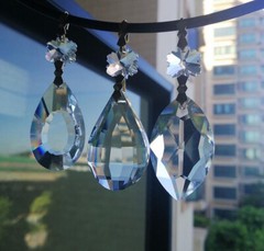 10pcs Clear 38mm Crystal Dorp Hanging Chandelier Lamp Parts Pendant Gold Bowties