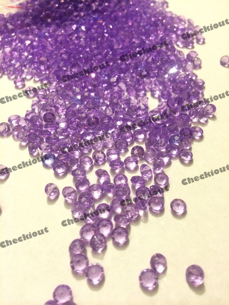 2000 Lavender Acrylic Diamond Confetti 4.5mm Wedding Decoration Table Scatters