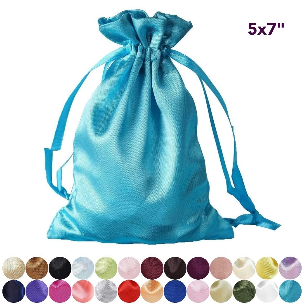 5×7″ SATIN BAGS with Pull String Wedding Party Gift Favors Pouches Wholesale