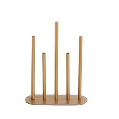 Gold 10″ Metal 5 Tubes Single Stem Flower Bud Vase Centerpiece Party Decorations