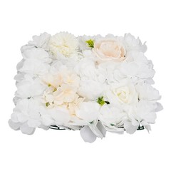 12Pcs White Artificial Flower Wall Panels 38x38cm Silk Floral Backdrop Decor