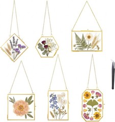 6 Pcs Pred-Flower Glass-Picture Fres, Pred-Flower-Fres with