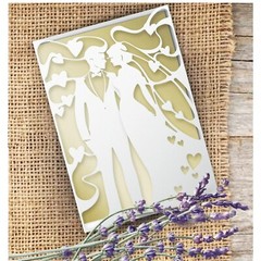 Wedding Couple Frame Metal Die Cuts, Lace Heart Bride and Groom Wedding Cutti…
