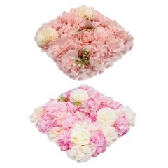 3D Flower Wall Panel-12pcs Artificial Flower Wall Background Silk Rose Wedding